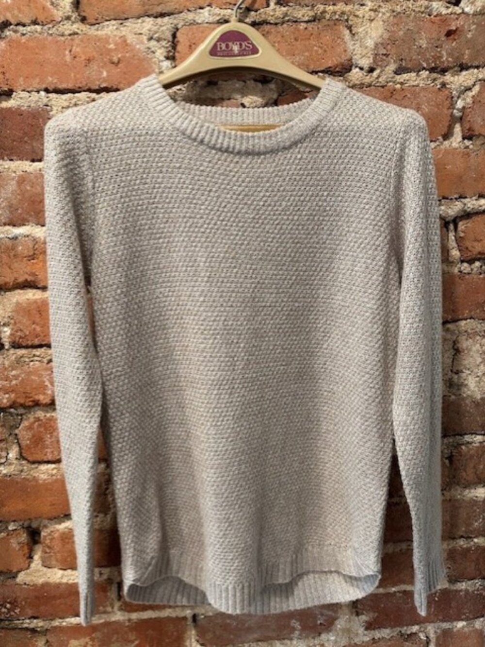 Classic Pink Clover Cream Crewneck Sweater - Women's